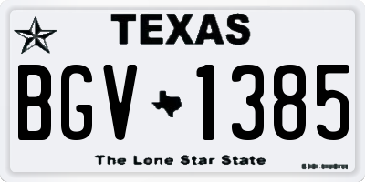 TX license plate BGV1385