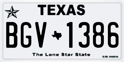 TX license plate BGV1386