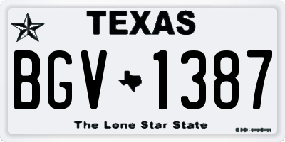 TX license plate BGV1387
