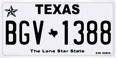 TX license plate BGV1388
