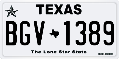TX license plate BGV1389