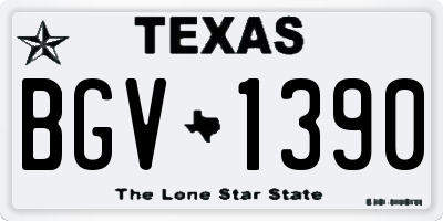 TX license plate BGV1390