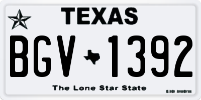 TX license plate BGV1392