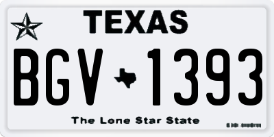 TX license plate BGV1393