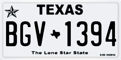 TX license plate BGV1394