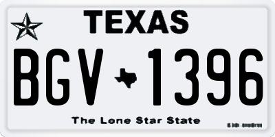 TX license plate BGV1396