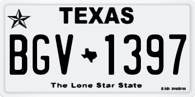 TX license plate BGV1397