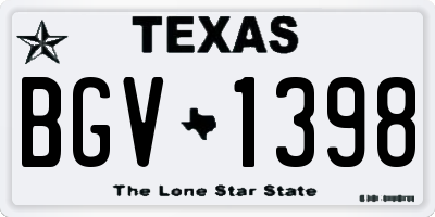 TX license plate BGV1398