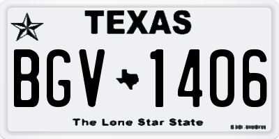 TX license plate BGV1406