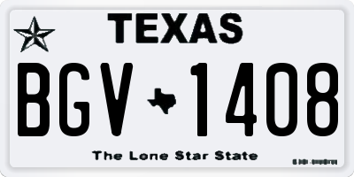 TX license plate BGV1408