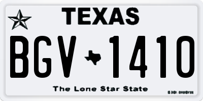 TX license plate BGV1410