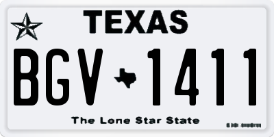 TX license plate BGV1411