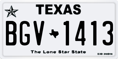TX license plate BGV1413