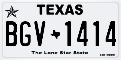 TX license plate BGV1414