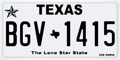 TX license plate BGV1415