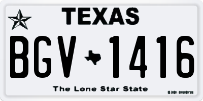 TX license plate BGV1416