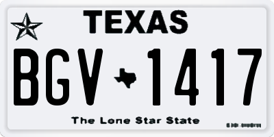 TX license plate BGV1417