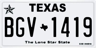 TX license plate BGV1419