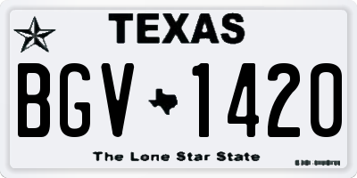 TX license plate BGV1420