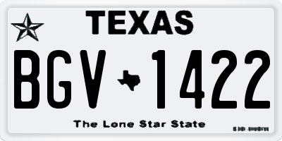 TX license plate BGV1422