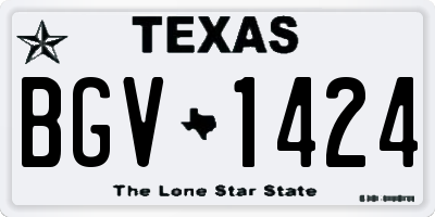 TX license plate BGV1424