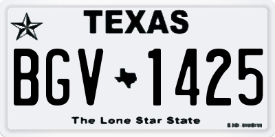 TX license plate BGV1425