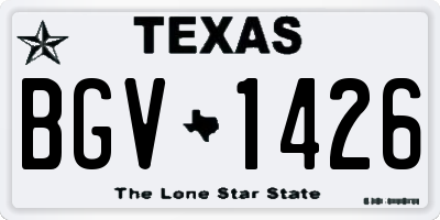 TX license plate BGV1426