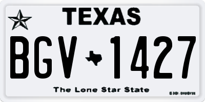 TX license plate BGV1427