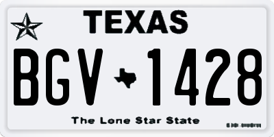 TX license plate BGV1428
