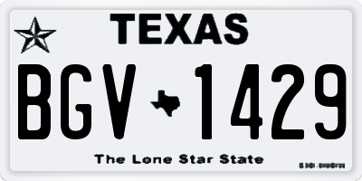 TX license plate BGV1429