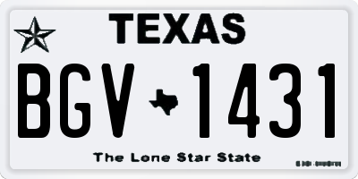TX license plate BGV1431