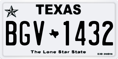 TX license plate BGV1432