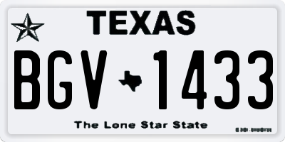 TX license plate BGV1433