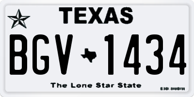 TX license plate BGV1434