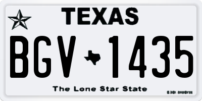TX license plate BGV1435