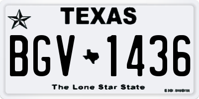 TX license plate BGV1436