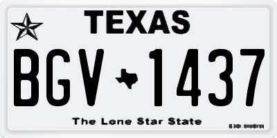 TX license plate BGV1437