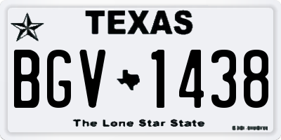 TX license plate BGV1438