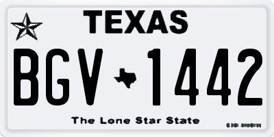 TX license plate BGV1442