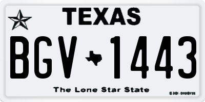 TX license plate BGV1443