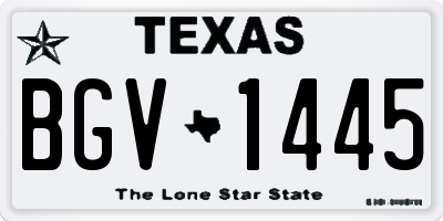 TX license plate BGV1445