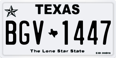 TX license plate BGV1447