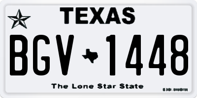 TX license plate BGV1448
