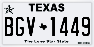 TX license plate BGV1449