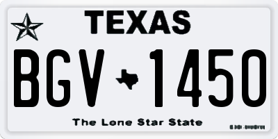TX license plate BGV1450
