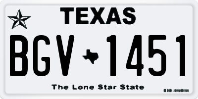 TX license plate BGV1451