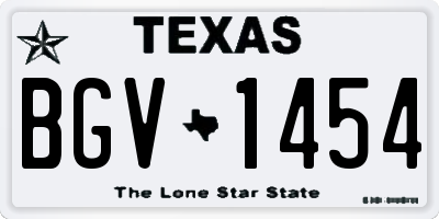 TX license plate BGV1454
