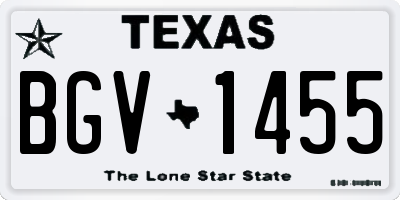TX license plate BGV1455