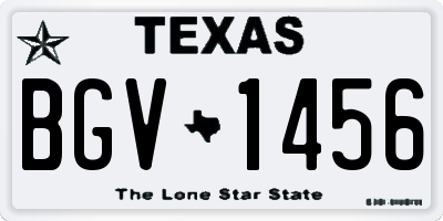 TX license plate BGV1456