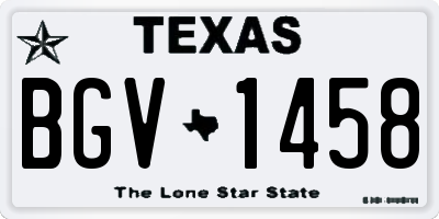 TX license plate BGV1458